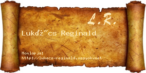 Lukács Reginald névjegykártya