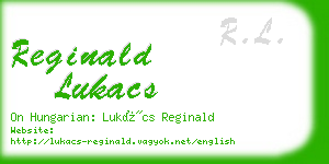 reginald lukacs business card